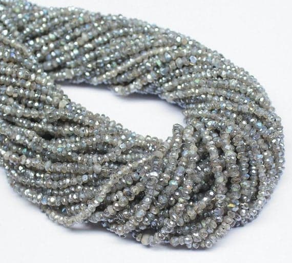 1 strand blue labradorite rondelle faceted 14'' long strand gemstone beads, jewelry supplies for jewelry making, bulk beads, for meditation jewellery for Reiki Healing  gemstone 4mm