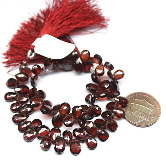 1 strand rhodolite garnet pear drop faceted 8'' long strand gemstone beads, jewelry supplies for jewelry making, bulk beads, for meditation jewellery for Reiki Healing  gemstone 7mm