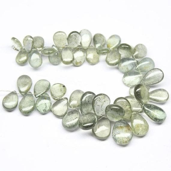 1 strand moss aquamarine pear drop smooth 6'' long strand gemstone beads, jewelry supplies for jewelry making, bulk beads, for meditation jewellery for Reiki Healing  gemstone 9mm to 14mm