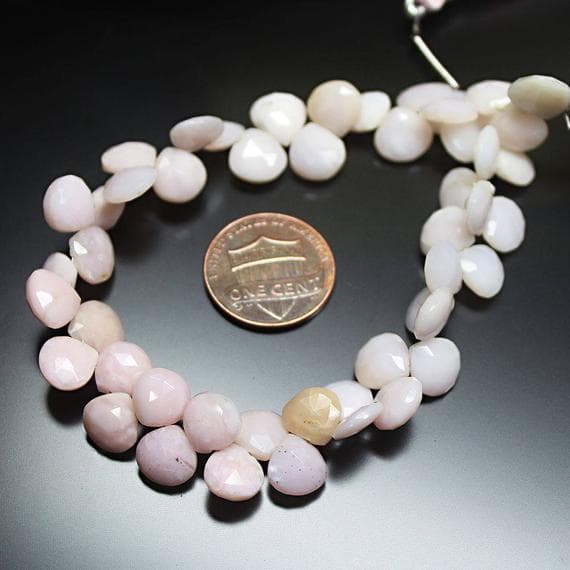 1 strand shaded pink opal heart drop faceted 8'' long strand gemstone beads, jewelry supplies for jewelry making, bulk beads, for meditation jewellery for Reiki Healing  gemstone 10mm