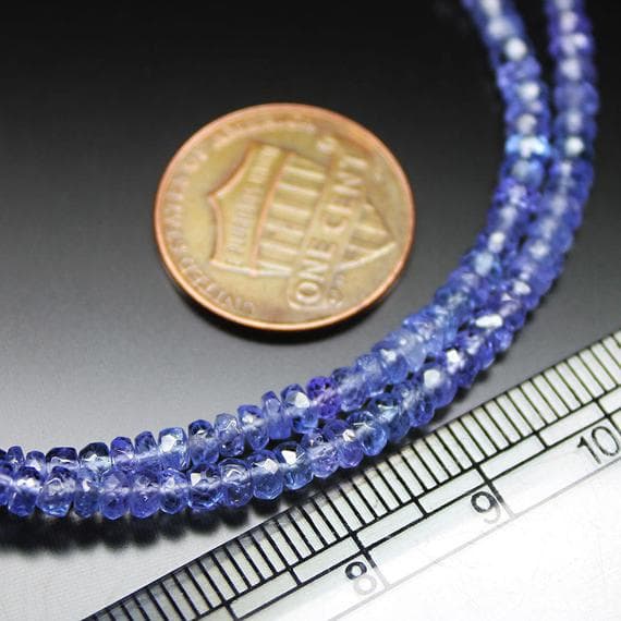 1 strand tanzanite rondelle faceted 14'' long strand gemstone beads, jewelry supplies for jewelry making, bulk beads, for meditation jewellery for Reiki Healing  gemstone 3mm