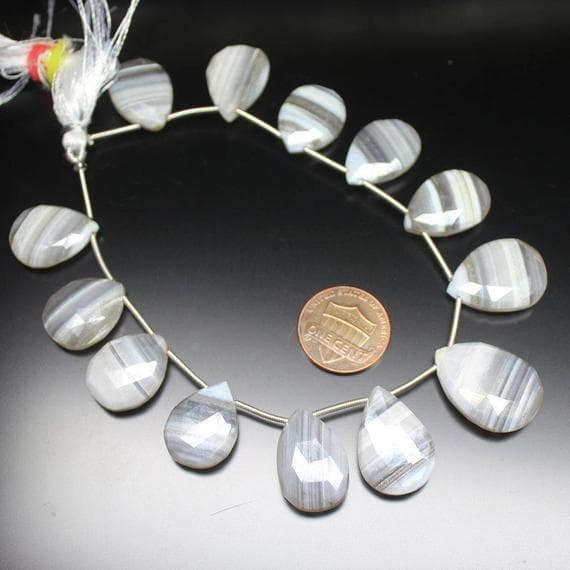 1 strand turk chalcedony pear drop faceted 8'' long strand gemstone beads, jewelry supplies for jewelry making, bulk beads, for meditation jewellery for Reiki Healing  gemstone 16mm