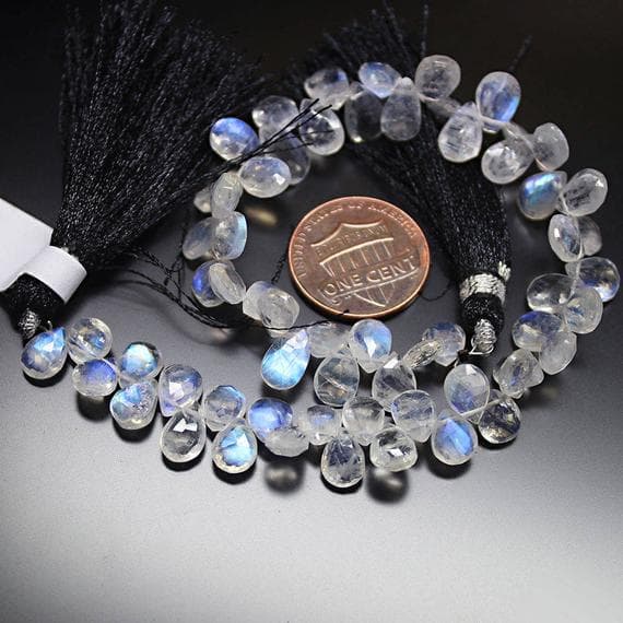 1 strand rainbow moonstone pear drop faceted 8'' long strand gemstone beads, jewelry supplies for jewelry making, bulk beads, for meditation jewellery for Reiki Healing  gemstone 7mm to 6mm