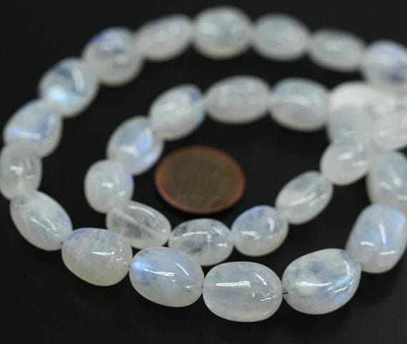 1 strand rainbow moonstone tumbled, freeform smooth 4'' long strand gemstone beads, jewelry supplies for jewelry making,  for meditation jewellery for Reiki Healing  gemstone 11mm to 15mm