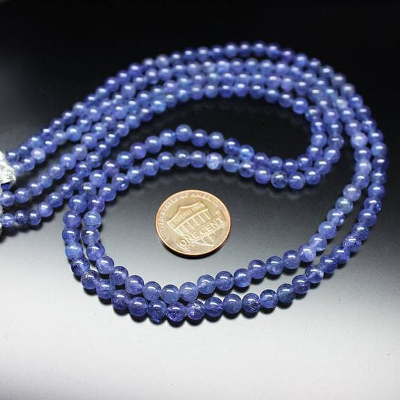 1 strand blue tanzanite round ball smooth 17'' long strand gemstone beads, jewelry supplies for jewelry making, bulk beads, for meditation jewellery for Reiki Healing  gemstone 3.5mm