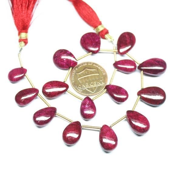 1 strand african red ruby pear drop smooth 7'' long strand gemstone beads, jewelry supplies for jewelry making, bulk beads, for meditation jewellery for Reiki Healing  gemstone 15mm to 10mm