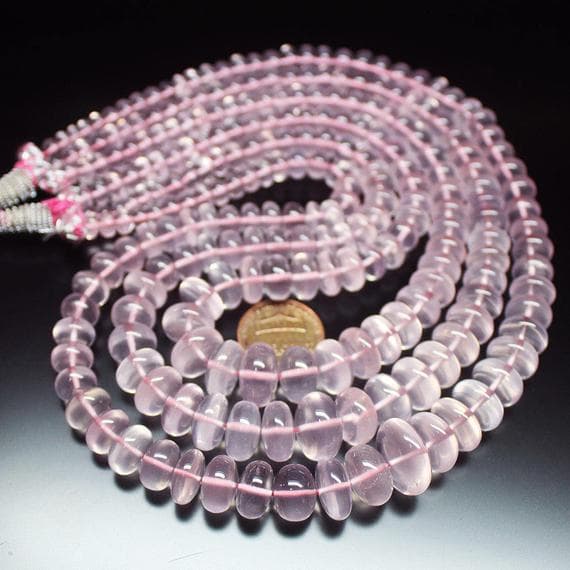 1 strand rose quartz rondelle smooth 18'' long strand gemstone beads, jewelry supplies for jewelry making, bulk beads, for meditation jewellery for Reiki Healing  gemstone 5mm to 15mm