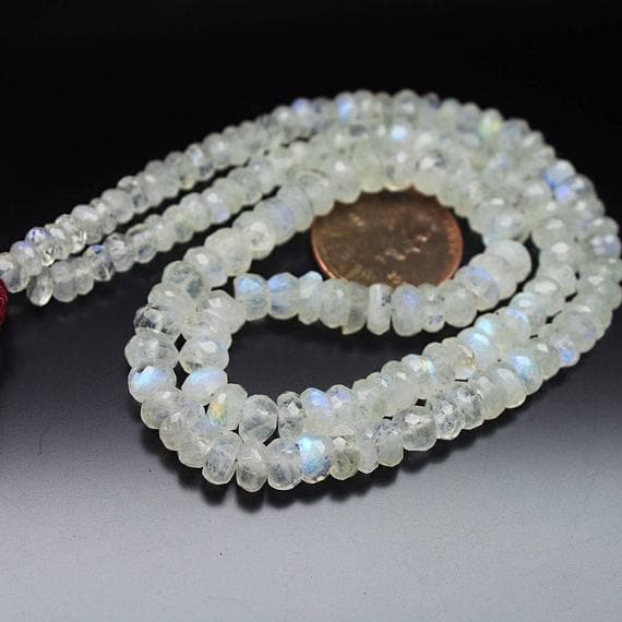 1 strand rainbow moonstone rondellefaceted 16'' long strand gemstone beads, jewelry supplies for jewelry making, bulk beads, for meditation jewellery for Reiki Healing  gemstone 5mm to 7mm