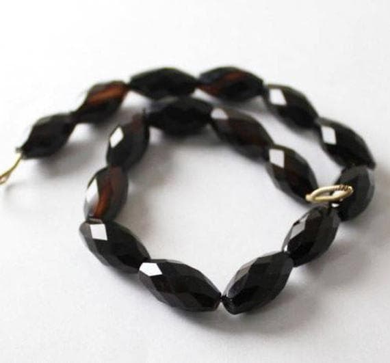 1 strand black spinel puff oval smooth 10'' long strand gemstone beads, jewelry supplies for jewelry making, bulk beads, for meditation jewellery for Reiki Healing  gemstone 15mm to 17mm