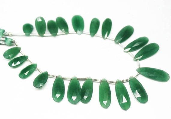 1 strand green quartz pear drop faceted 8'' long strand gemstone beads, jewelry supplies for jewelry making, bulk beads, for meditation jewellery for Reiki Healing  gemstone 23mm to 33mm