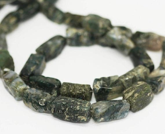 1 strand moos agate rectangle box smooth 20'' long strand gemstone beads, jewelry supplies for jewelry making, bulk beads, for meditation jewellery for Reiki Healing  gemstone 18mm to 30mm