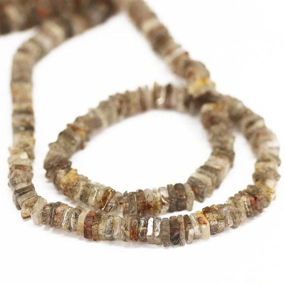 1 strand multi rutile quartz heishi cube square smooth 16'' long strand gemstone beads, jewelry supplies for jewelry making, bulk beads, for meditation jewellery for Reiki Healing  gemstone 6mm