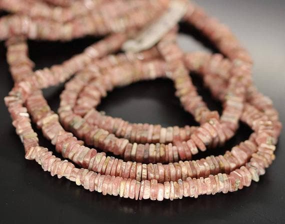 1 strand rhodochrosite heishi cube square smooth 16'' long strand gemstone beads, jewelry supplies for jewelry making,  for meditation jewellery for Reiki Healing  gemstone 4mm to 5mm