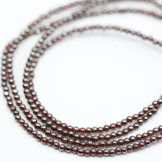 1 strand silver coated garnet round ball faceted 16'' long strand gemstone beads, jewelry supplies for jewelry making, bulk beads, for meditation jewellery for Reiki Healing  gemstone 2mm