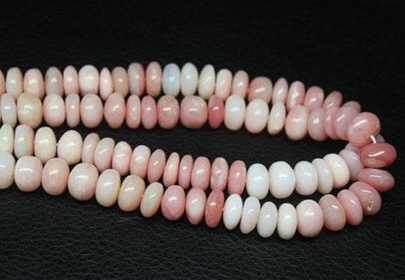 1 strand pink opal rondelle smooth 8'' long strand gemstone beads, jewelry supplies for jewelry making, bulk beads, for meditation jewellery for Reiki Healing  gemstone 10mm