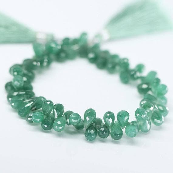 1 strand green quartz tear drop faceted 4'' long strand gemstone beads, jewelry supplies for jewelry making, bulk beads, for meditation jewellery for Reiki Healing  gemstone 7mm to 8mm