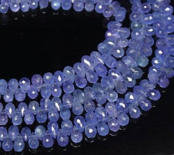 1 strand tanzanite tear drop faceted 8'' long strand gemstone beads, jewelry supplies for jewelry making, bulk beads, for meditation jewellery for Reiki Healing  gemstone 7mm to 8mm