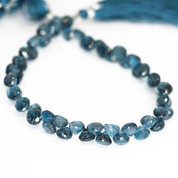 1 strand blue london topaz onion drop faceted 8'' long strand gemstone beads, jewelry supplies for jewelry making, bulk beads, for meditation jewellery for Reiki Healing  gemstone 5mm
