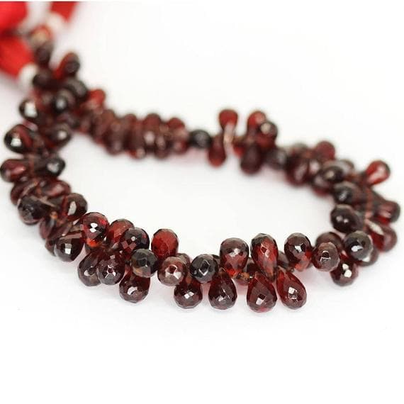 1 strand red garnet tear drop faceted 9'' long strand gemstone beads, jewelry supplies for jewelry making, bulk beads, for meditation jewellery for Reiki Healing  gemstone 6mm to 12mm
