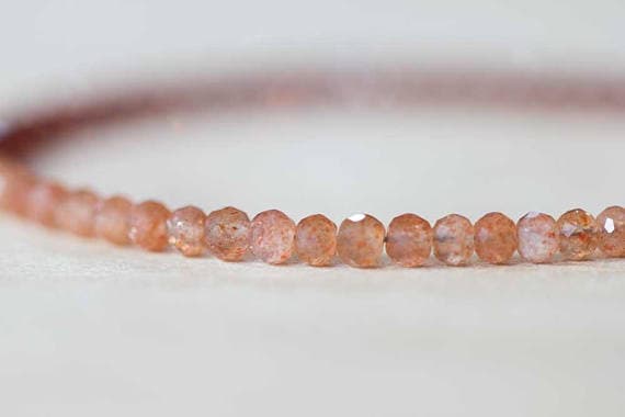 925 sterling silver love beach youth 3-3.5mm Multi Colour Sunstone & Garnet stacking Bracelet Rondelle , Faceted 18cm for mens, womens, gf, bf and adults.