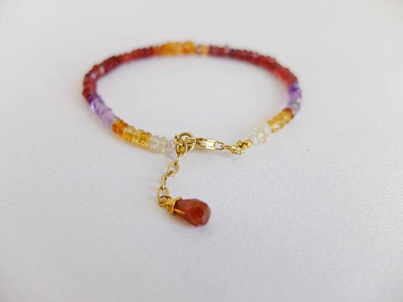 AAA++ Rare Quality Multigem colorful bracelet !Ombre Gemstone Bracelet Multi-Gemstone rhodolite garnet bracelet,multi gemstone,stackable gem colorful bracelet 3/4 mm Code- TJH86