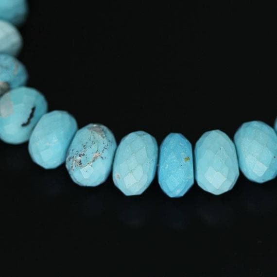 1 strand arizona turquoise rondelle faceted 7'' long strand gemstone beads, jewelry supplies for jewelry making, bulk beads, for meditation jewellery for Reiki Healing  gemstone 9mm to 6mm