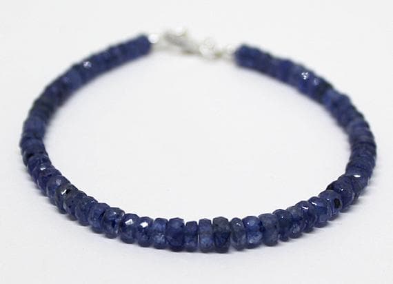 blue sapphire rondelle faceted 7.5'strand gemstone beads, jewelry supplies for jewelry making, bulk beads, for meditation jewellery for Reiki Healing  gemstone 4-5mm