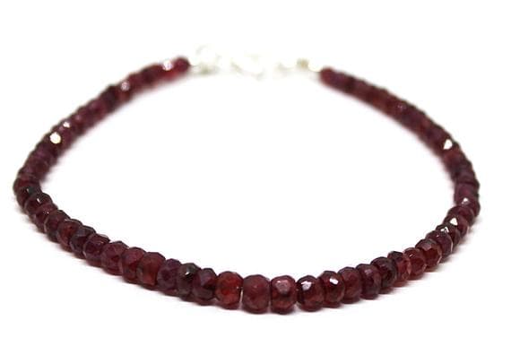 ruby bracelet rondelle faceted 7.5'strand gemstone beads, jewelry supplies for jewelry making, bulk beads, for meditation jewellery for Reiki Healing  gemstone 3-4.5mm