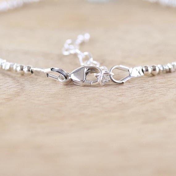 925 sterling Silver Natural 4.5mm stacking Gray Labradorite Bracelet Box, Faceted 7" for mens, womens, gf, bf & Adult.