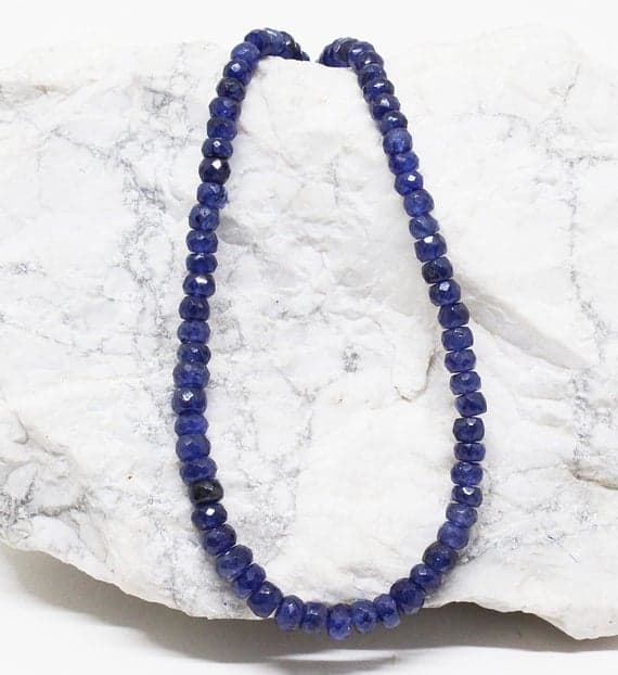blue sapphire necklace rondelle faceted 18'strand gemstone beads, jewelry supplies for jewelry making, bulk beads, for meditation jewellery for Reiki Healing  gemstone 4.5mm to 5.5mm