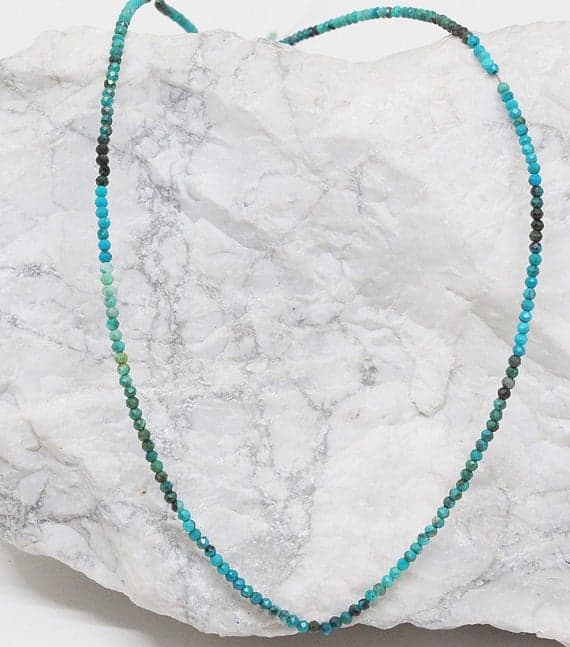 chrysocolla necklace rondelle faceted 13'' long strand gemstone beads, jewelry supplies for jewelry making, bulk beads, for meditation jewellery for Reiki Healing  gemstone 2mm