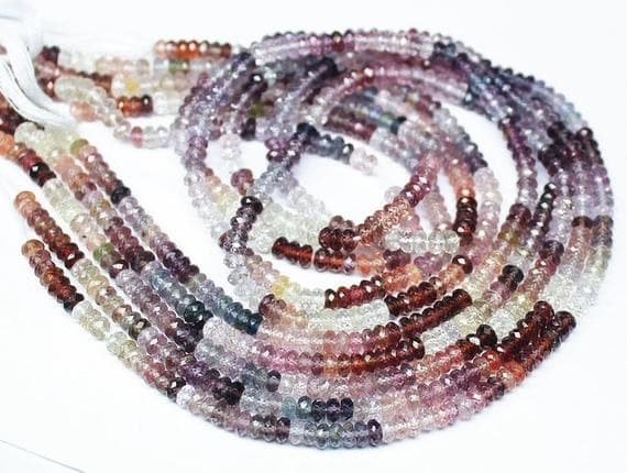 1 strand multi spinel rondelle faceted 7.5'' long strand gemstone beads, jewelry supplies for jewelry making, bulk beads, for meditation jewellery for Reiki Healing  gemstone 3mm