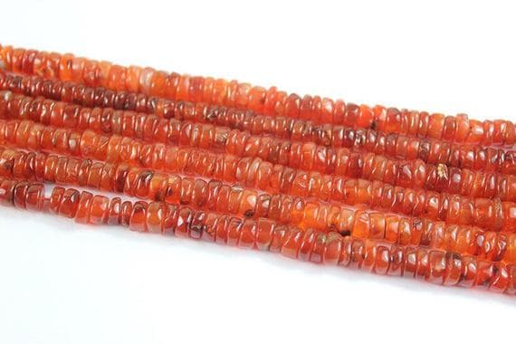1 strand carnelian tyre wheel smooth 14'' long strand gemstone beads, jewelry supplies for jewelry making, bulk beads, for meditation jewellery for Reiki Healing  gemstone 7mm to 10mm