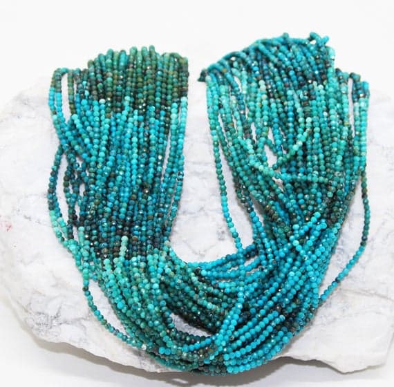 chrysocolla beads round ball faceted 13'strand gemstone beads, jewelry supplies for jewelry making, bulk beads, for meditation jewellery for Reiki Healing  gemstone 2mm