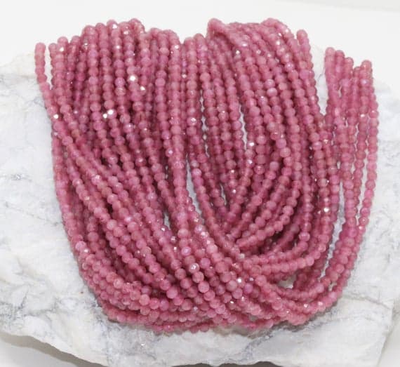 pink touramaline beads round ball faceted 13'strand gemstone beads, jewelry supplies for jewelry making, bulk beads, for meditation jewellery for Reiki Healing  gemstone 3mm