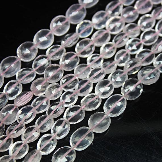 1 strand rose quartz oval faceted 13'' long strand gemstone beads, jewelry supplies for jewelry making, bulk beads, for meditation jewellery for Reiki Healing  gemstone 5mm to 8mm