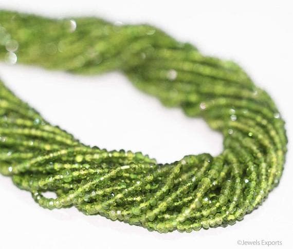 1 strand peridot rondelle faceted 14'' long strand gemstone beads, jewelry supplies for jewelry making, bulk beads, for meditation jewellery for Reiki Healing  gemstone 2.5mm