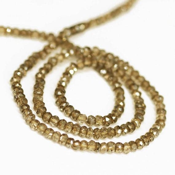 1 strand  quartz rondelle faceted 13'' long strand gemstone beads, jewelry supplies for jewelry making, bulk beads, for meditation jewellery for Reiki Healing  gemstone size 3mm