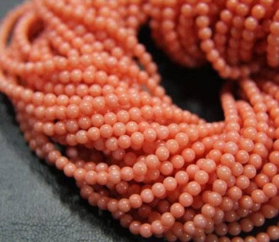 1 strand red coral round ball smooth 16'' long strand gemstone beads, jewelry supplies for jewelry making, bulk beads, for meditation jewellery for Reiki Healing  gemstone 4mm
