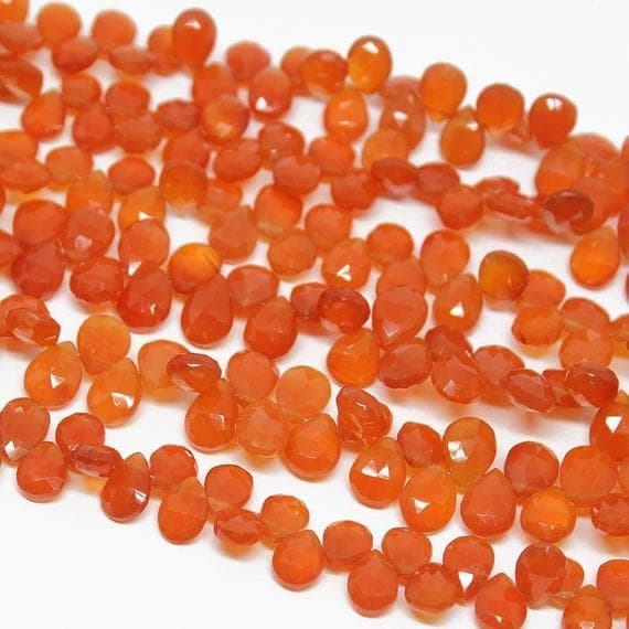 1 strand carnelian pear drop faceted 8'' long strand gemstone beads, jewelry supplies for jewelry making, bulk beads, for meditation jewellery for Reiki Healing  gemstone 10mm to 12mm