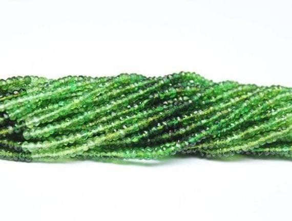 1 strand green tourmaline rondelle faceted 14'' long strand gemstone beads, jewelry supplies for jewelry making, bulk beads, for meditation jewellery for Reiki Healing  gemstone 3mm