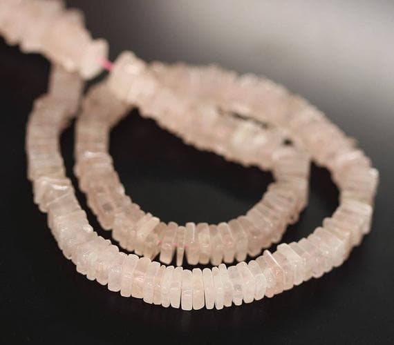 1 strand rose quartz heishi cube smooth 16'' long strand gemstone beads, jewelry supplies for jewelry making, bulk beads, for meditation jewellery for Reiki Healing  gemstone 5mm