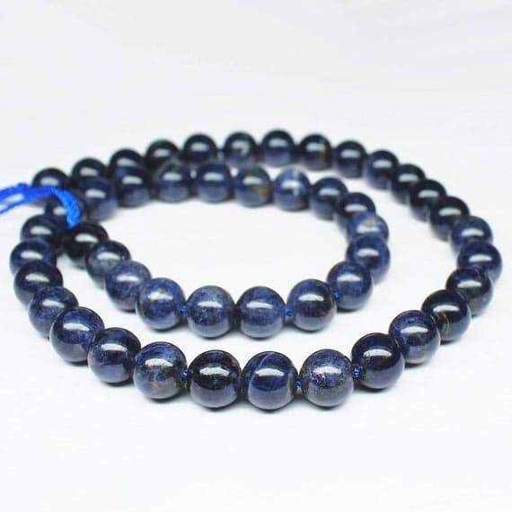 1 strand sapphire round ball smooth 12 pieces strand gemstone beads, jewelry supplies for jewelry making, bulk beads, for meditation jewellery for Reiki Healing  gemstone size 5mm