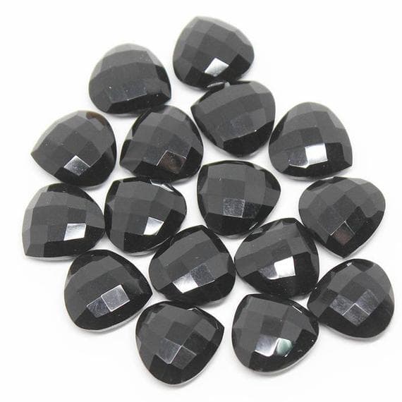 1 strand black spinel heart drop faceted 14'' long strand gemstone beads, jewelry supplies for jewelry making, bulk beads, for meditation jewellery for Reiki Healing  gemstone 14mm