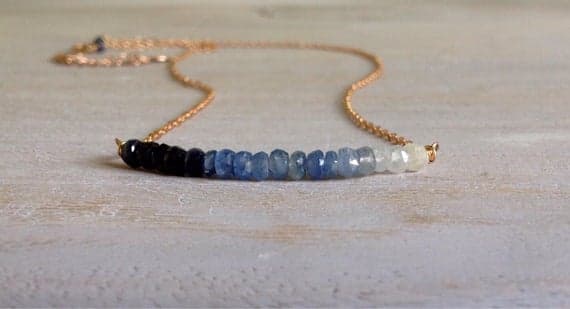 Rose Gold Chain Necklace, Sapphire blue Shaded, gold filled 14K gold, 925 silver plated 3 to 4 mm Code- WAR6353