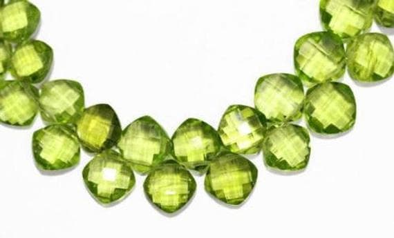 1 strand arizona green peridot rectangle chicletfaceted 8 pieces strand gemstone beads, jewelry supplies for jewelry making, bulk beads, for meditation jewellery for Reiki Healing  gemstone 8mm
