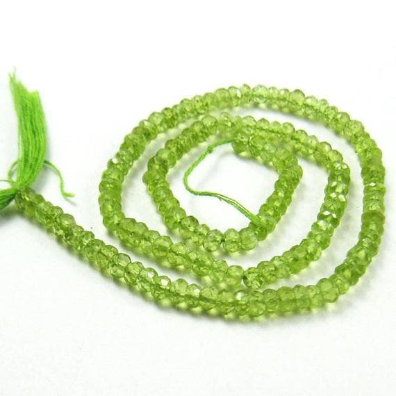 1 strand peridot rondelle faceted 13'' long strand gemstone beads, jewelry supplies for jewelry making, bulk beads, for meditation jewellery for Reiki Healing  gemstone 3.5mm