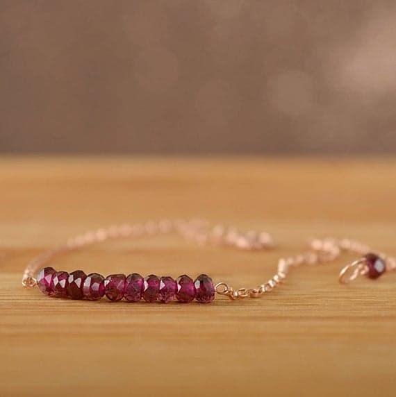 24k gold Galaxy Jewelry 3.5mm Red Garnet stacking Bracelet Rondelle, Faceted 18cm for mens, womens, gf, bf and adults.