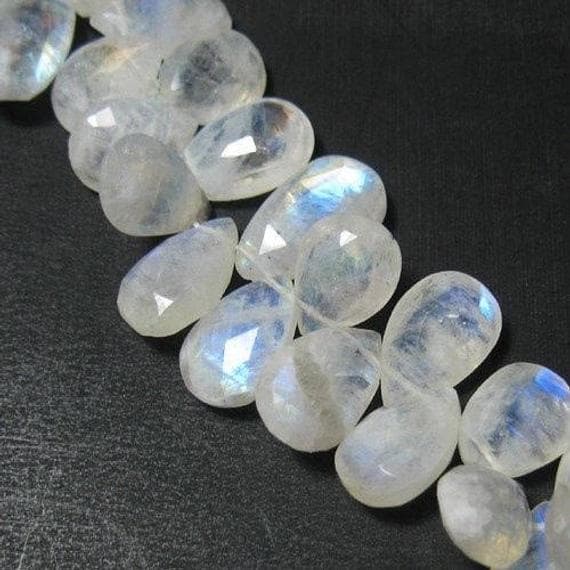 1 strand rainbow moonstone pear drop faceted 10'' long strand gemstone beads, jewelry supplies for jewelry making, bulk beads, for meditation jewellery for Reiki Healing  gemstone 9mm