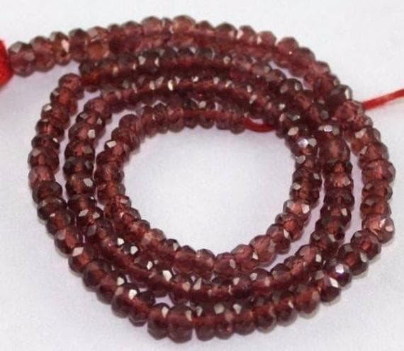 1 strand red garnet rondelle faceted 13.5'' long strand gemstone beads, jewelry supplies for jewelry making, bulk beads, for meditation jewellery for Reiki Healing  gemstone 3.5mm